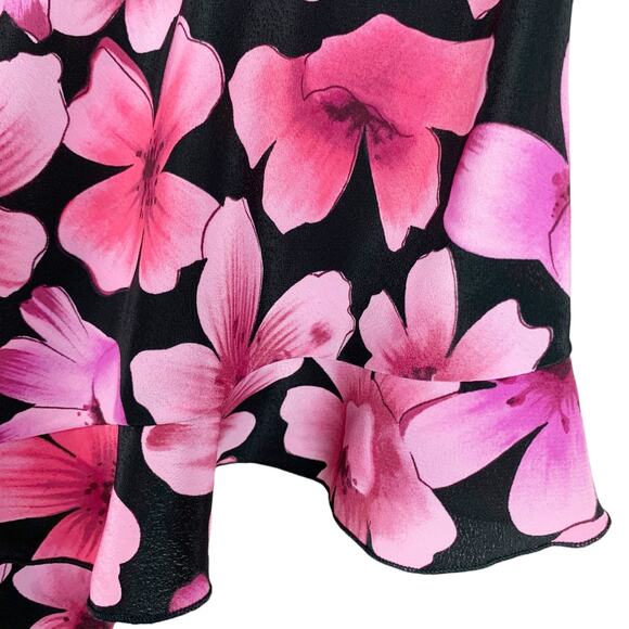 Vintage jr-s.com Dress Pink Black Floral 90s Y2K Women's 9 10 - Picture 12 of 12